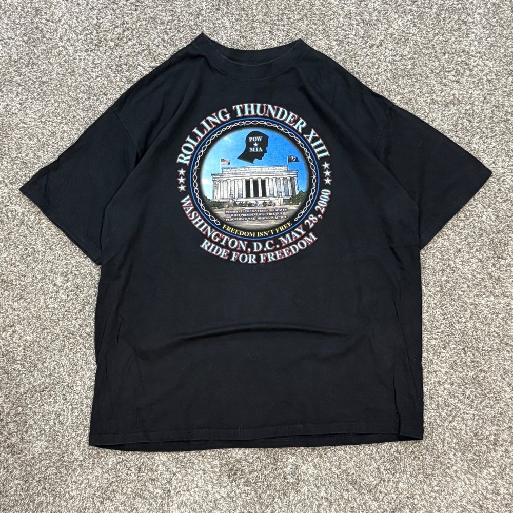 Vintage 90s Harley-Davidson Rolling Thunder D.C TShirt Ride for Freedom Mens XXL